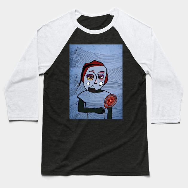 Fairest - Unique Digital Collectible with FemaleMask, AbstractEye Color, and DarkSkin on TeePublic Baseball T-Shirt by Hashed Art